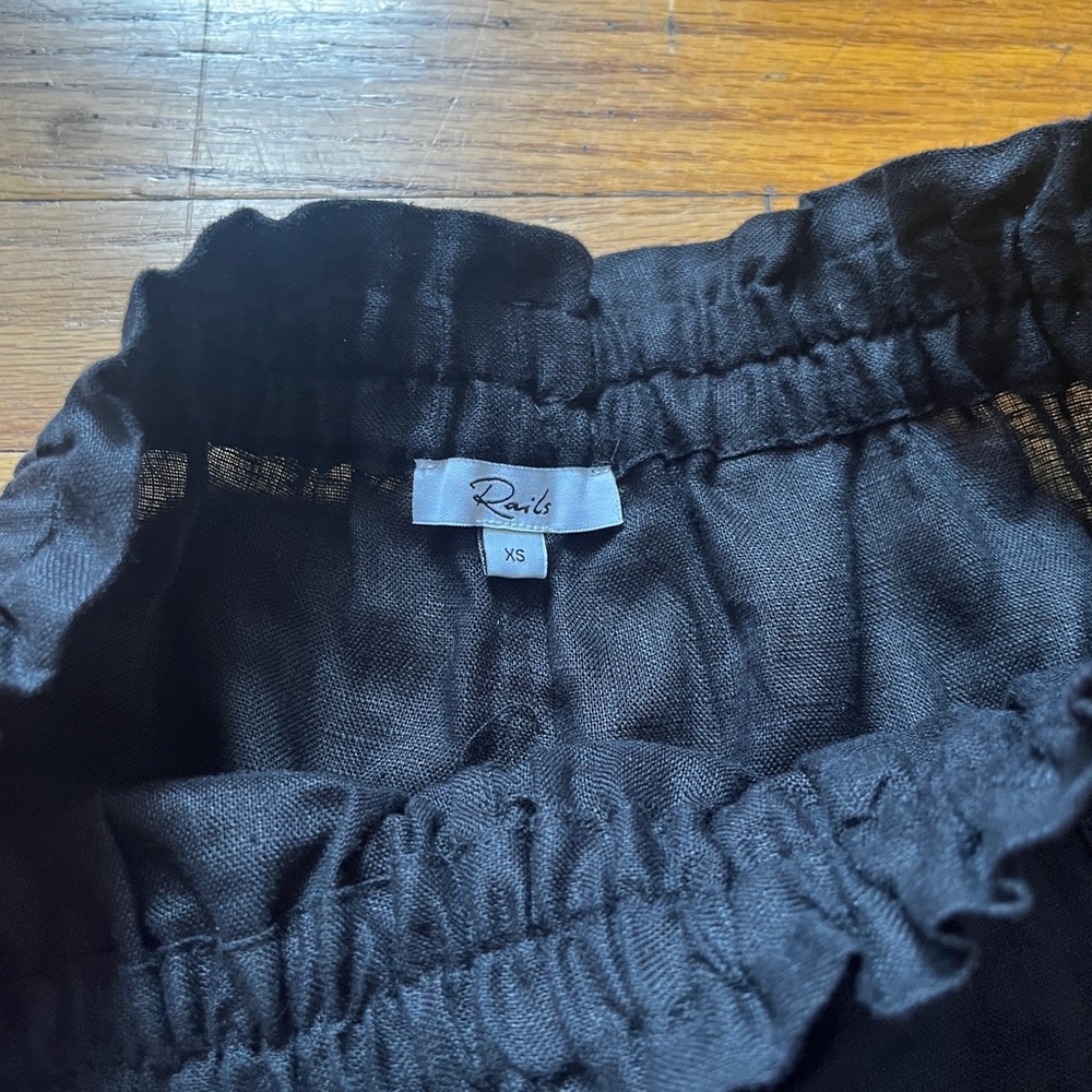 Rails Black Linen Shorts With Pockets Xs - image 3